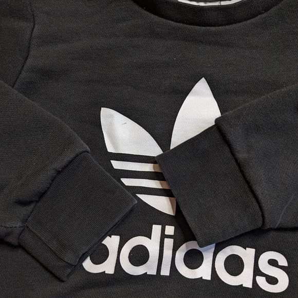 Adidas Kids Sweater 2T black child long sleeve outdoor boys girls unisex crew - Picture 6 of 12